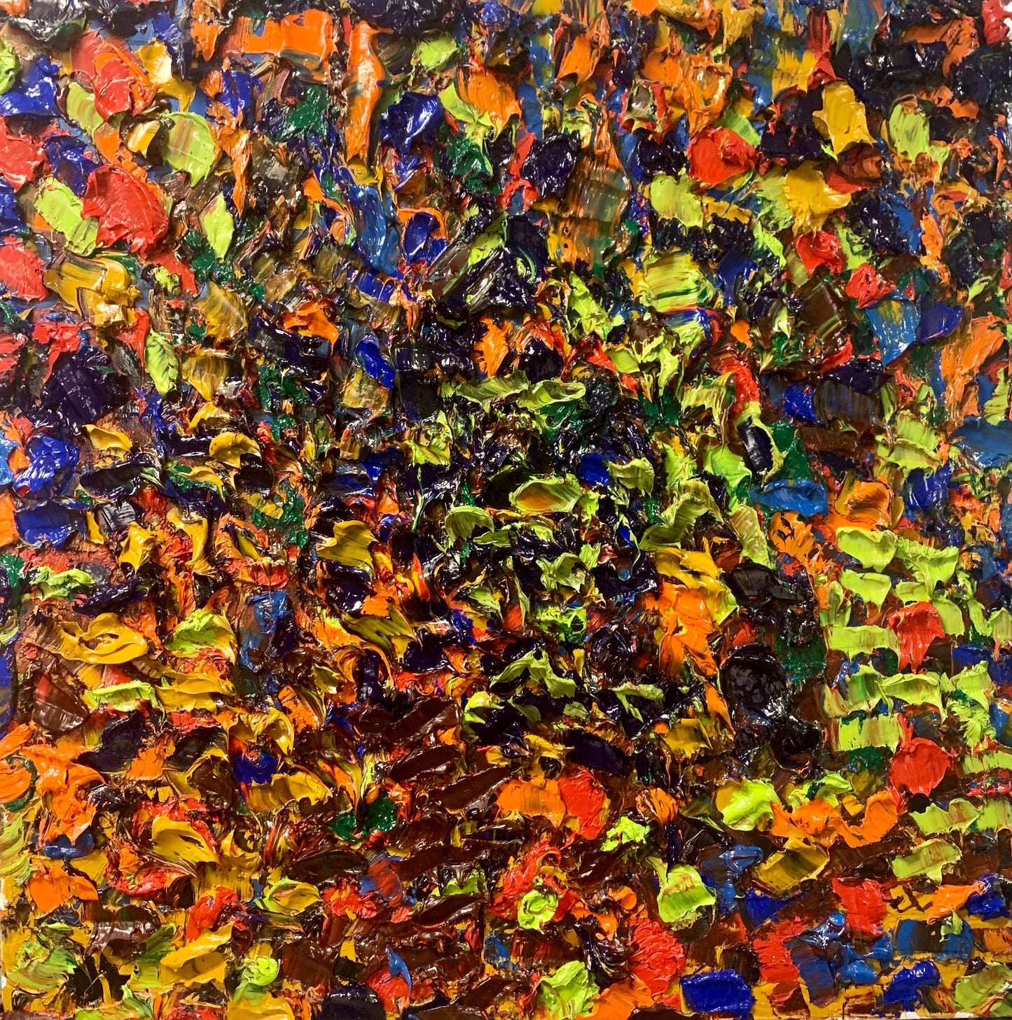 Beautiful Autumn Leaves, 36"x36" Oil On Canvas, Sold 2020