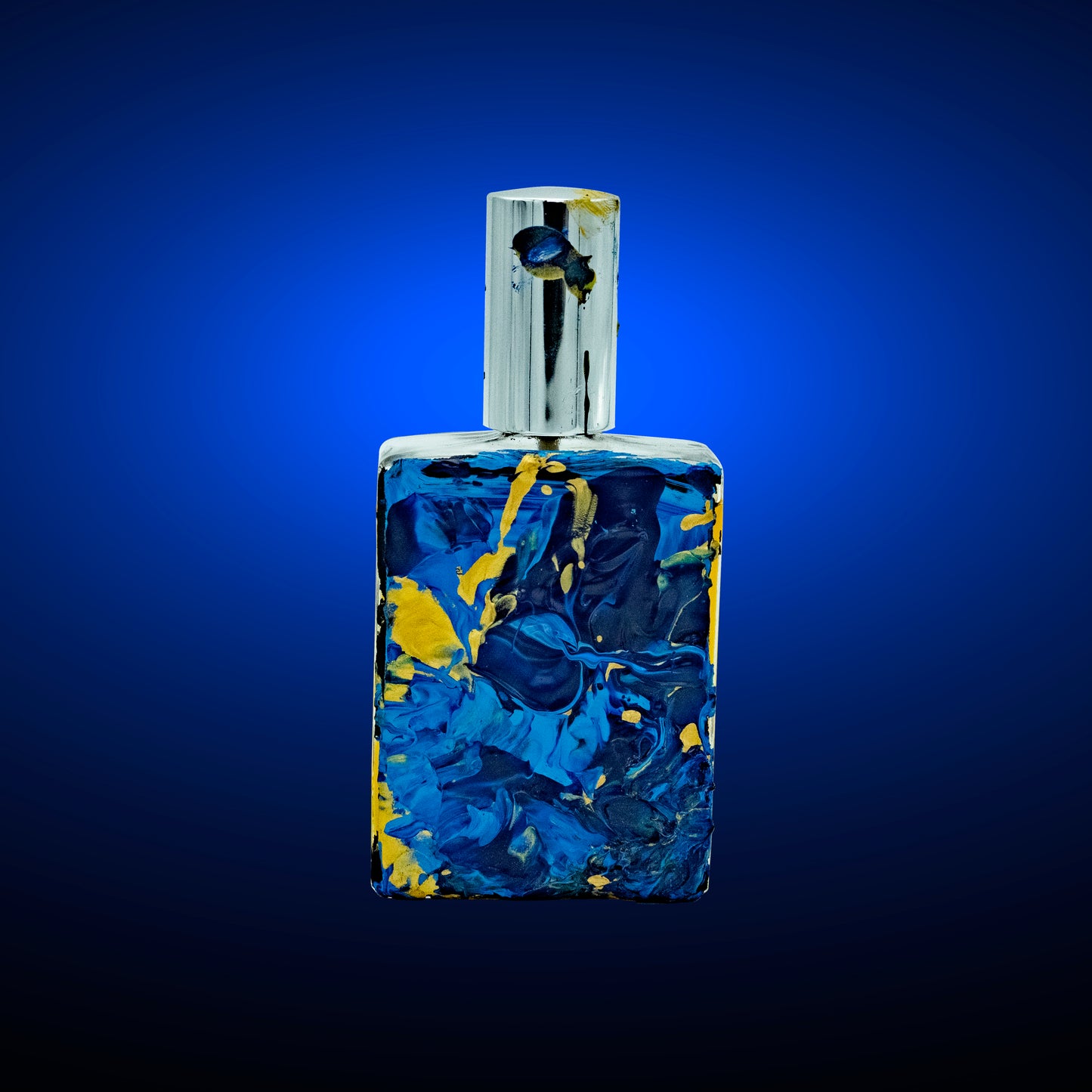 Success Cologne by Niam Jain in a hand painted Gold & Blue Bottle