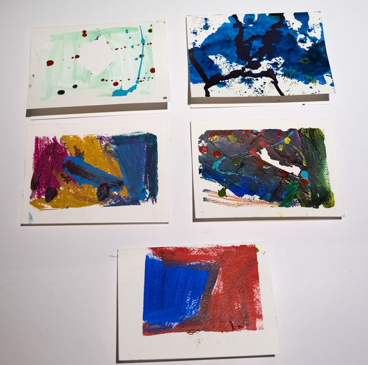 Hand Painted  Cards without interior message, set of 5 with envelopes