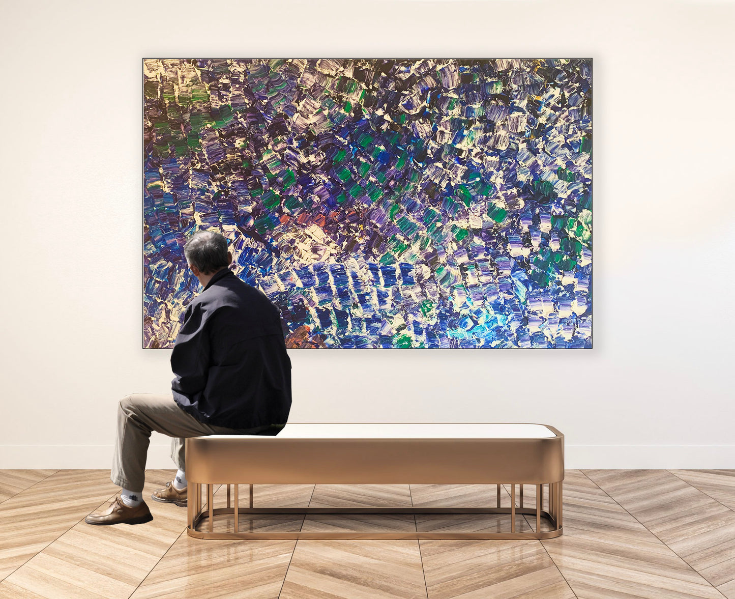 Calm Ocean Waves, 40”x60” Oil On Canvas, Sold 2020