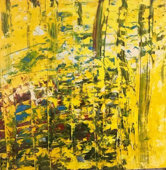 Yellow Abstract 36”x36” Oil On Canvas, Sold 2017